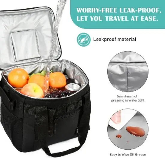 Tirrinia 24 Cans Soft Sided Cooler, 100% Leakproof Adjustable Strap with Bottle Opener, Camping Essentials image {1}