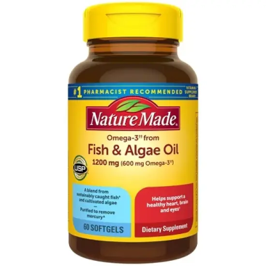 Nature Made Fish Oil Algae Blend Softgels - 60ct image {9}
