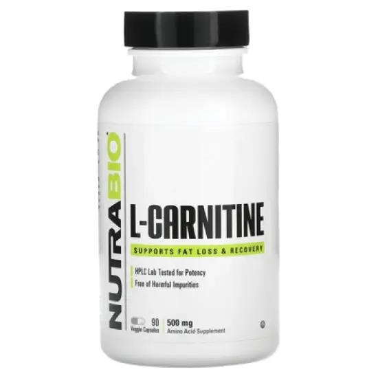 NutraBio L-Carnitine, 500 mg, 90 Veggie Capsules image {4}