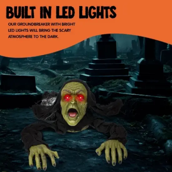 Joyfy Halloween Decoration Groundbreaker Zombie with Sound and Flashing Eyes for Halloween Outdoor Indoor Yard Garden Prop Decor image {5}