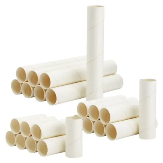 Bright Creations 24 White Cardboard Tubes for Crafts, Empty Paper Rolls, Cylinders in 3 Sizes for DIY Art Projects (4, 6, and 10 Inches) image {5}