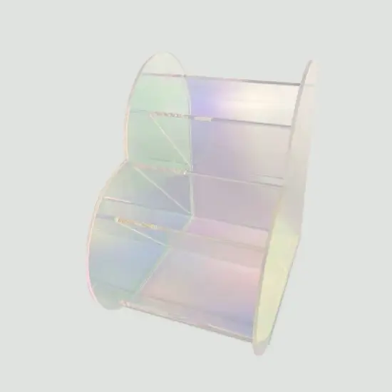 Cur8 Acrylic Irridecent Makeup Brush Holder Heart image {3}