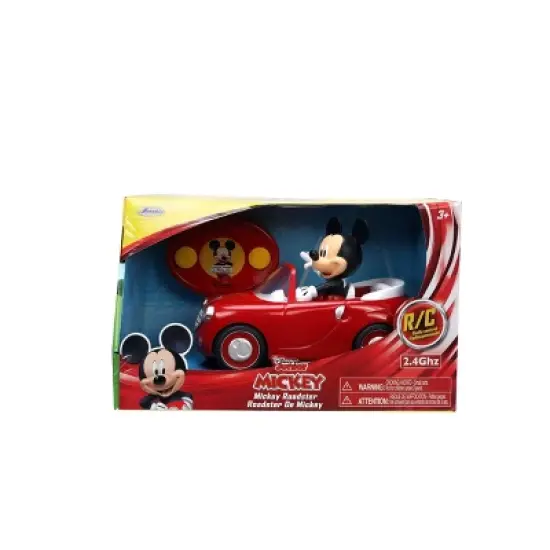 Jada Toys Disney Junior RC Mickey Mouse Club House Roadster Remote Control Vehicle 7" Glossy Red image {1}