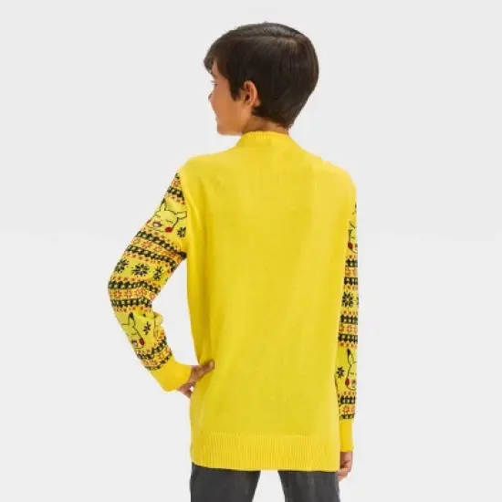 Boys' Pokemon Pikachu Holiday Fair Isle Pullover Sweater - Yellow image {1}