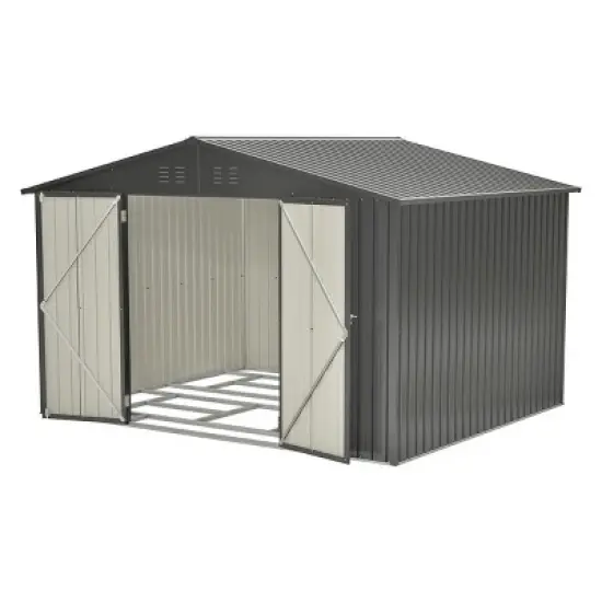 Outdoor Garden Aluminium Frame Tools Storage Shed,Backyard Pet Room,Metal Garbage Room with Lockable Door and Floor Frame-Coolbibila image {4}