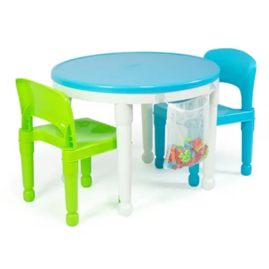 3pc Kids' 2 in 1 Round Activity Table with Chairs - Humble Crew image {2}