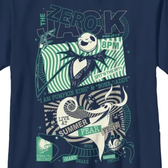 Boy's The Nightmare Before Christmas Jack and Zero Fest Poster T-Shirt image {1}