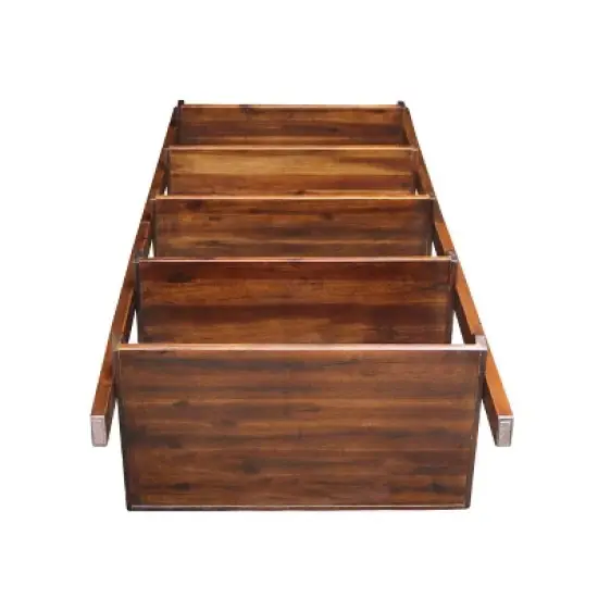 75.5" 5 Tier Solid Wood Leaning Bookshelf - International Concepts image {6}