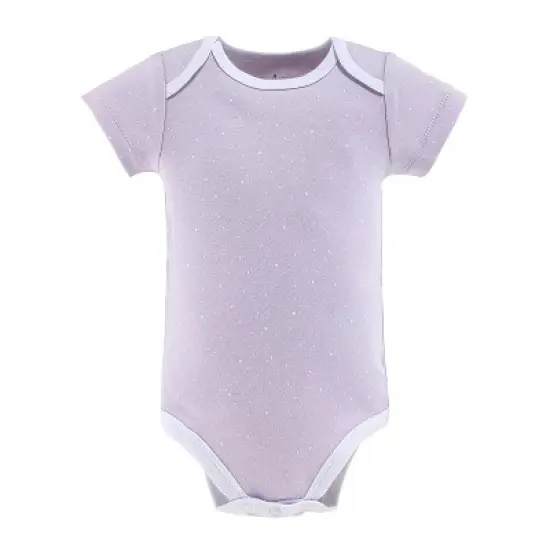 The Peanutshell Baby Girl Short Sleeve Bodysuits, 5-Pack, Purple/Grey/Mint, Newborn to 24 Months image {3}