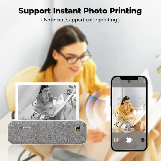 PeriPage Portable Bluetooth Thermal Printer: US Letter & A4 Thermal Paper, Android Compatible, iOS, Laptops -  Inkless Mobile Office Printer image {5}