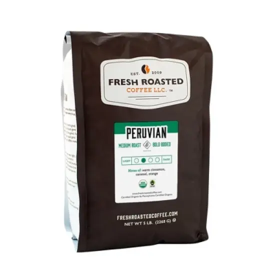 Fresh Roasted Coffee, Organic Peruvian, Ground Coffee image {6}