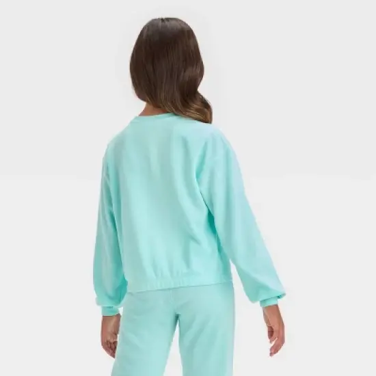 Girls' Disney 100 Star Wars Fleece Pullover Sweatshirt - Turquoise Blue image {1}