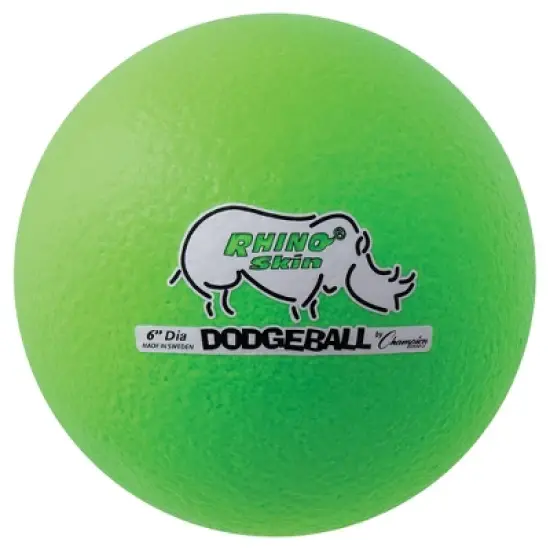 Champion Sports Low Bounce Dodgeball Set, 6", Neon Green, Set of 6 image {2}