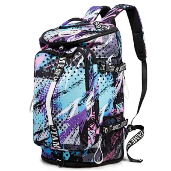 Gym Duffle Bag Backpack with Shoe Compartment,4 ways Travel Backpack for Women and Men image {9}