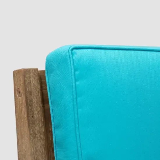 Santa Ana 2pk Acacia Wood Club Chairs: Weather-Resistant with Polyester Cushions - Christopher Knight Home image {2}