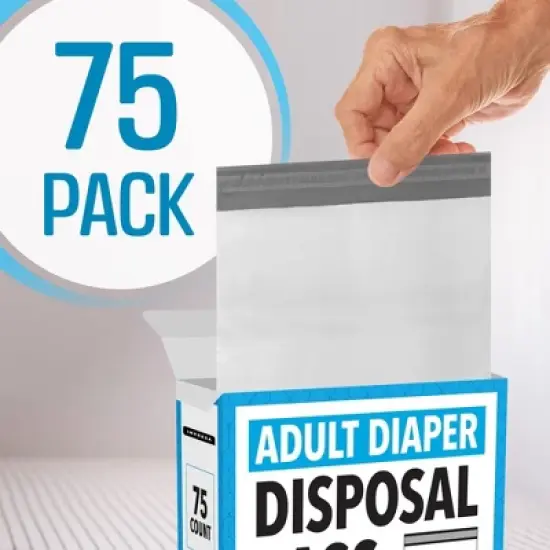 Impresa Extra Large Adult Diaper Disposal Bags - 75 Pack - FSA / HSA Eligible - Extra Thick (12 x 15 In) image {6}