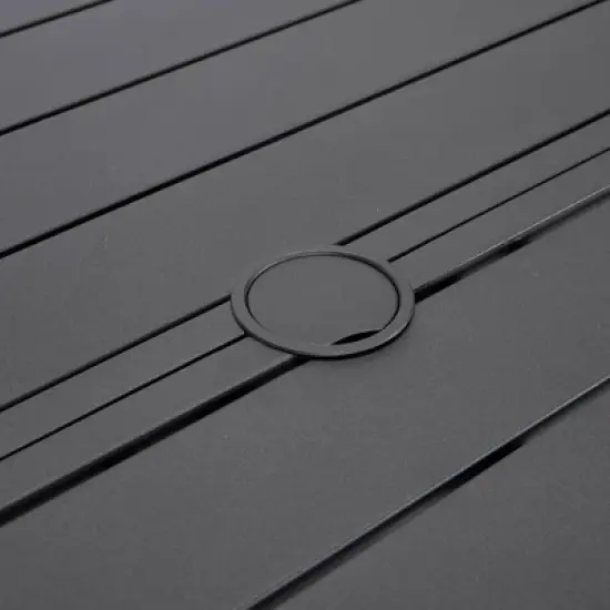 LeisureMod Round Outdoor Aluminum Dining Table for Modern Home, Patio, Backyard Garden Chelsea Collection image {11}