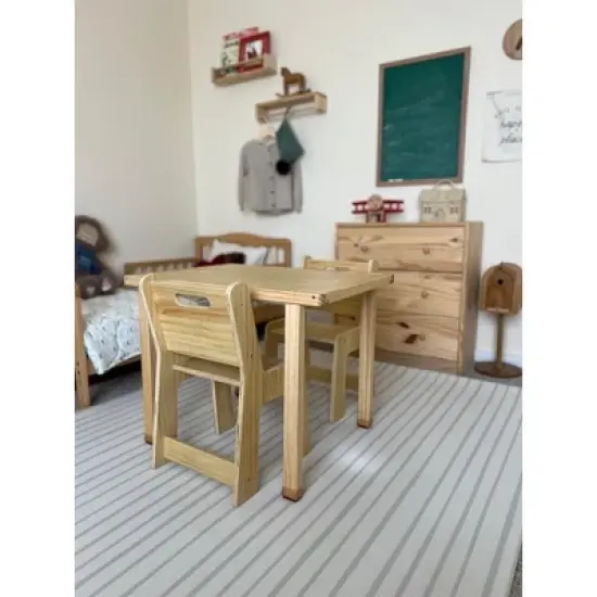 Avenlur Cordia Wooden Kids Activity Table and Chair Set &ndash; Natural Finish, Toddler & Preschool Learning Furniture image {7}