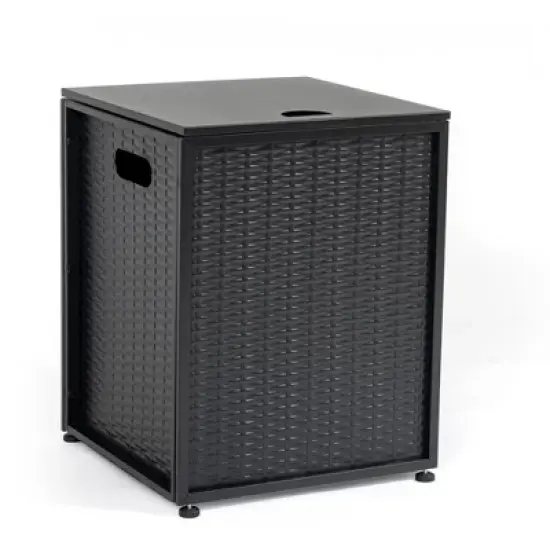 Woven Rattan Style Propane Tank Cover, Outdoor Table & Decorative Stand image {6}