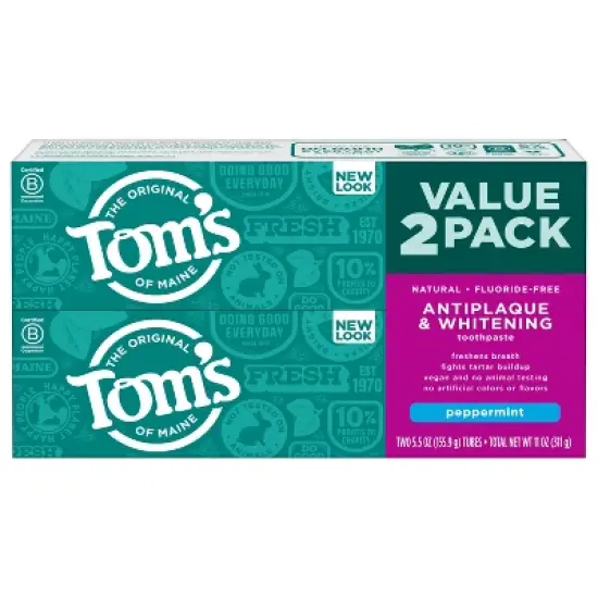 Tom's of Maine Antiplaque and Whitening Peppermint Natural Toothpaste - 5.5oz image {6}