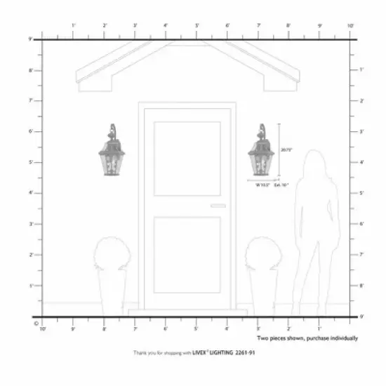 Livex Lighting Georgetown 2 - Light Wall Light in  Brushed Nickel image {1}