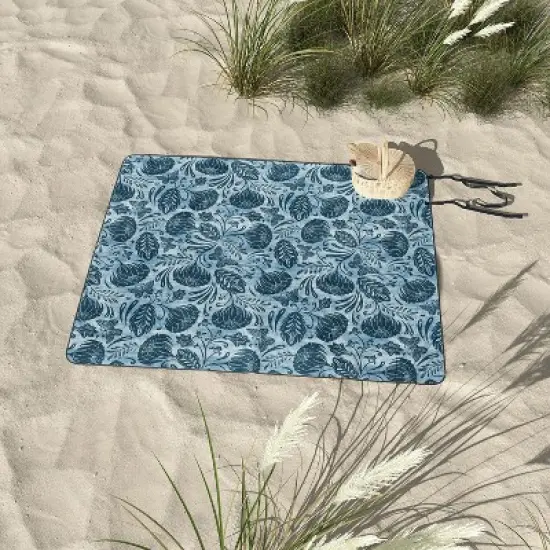 Heather Dutton Arabella Washed Indigo Picnic Blanket - Deny Designs image {2}