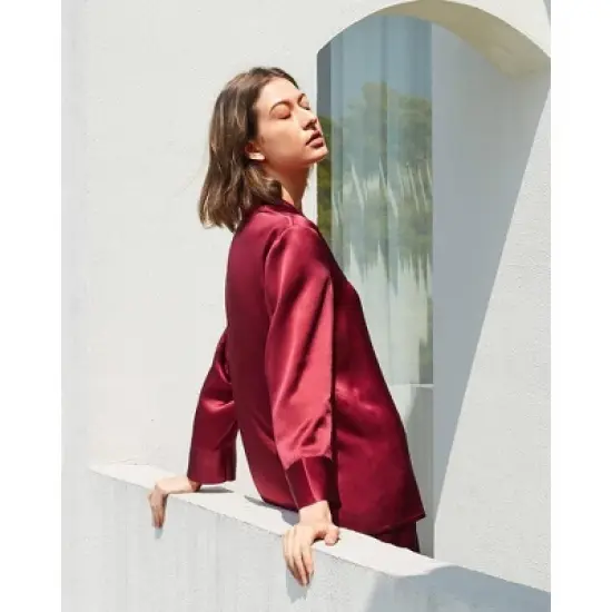 Mommesilk Classic Silk Pajamas Set for Women image {2}