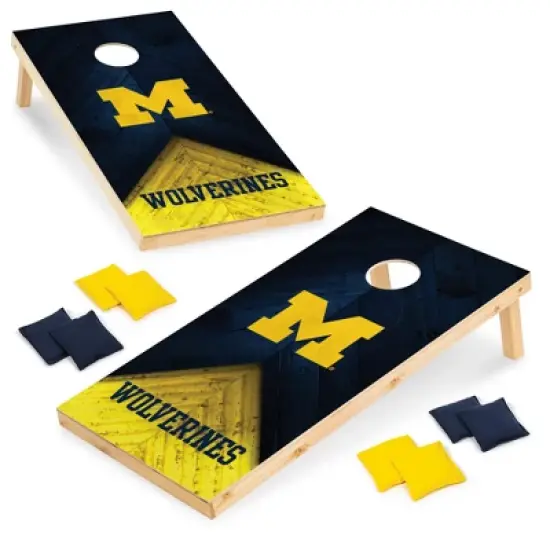 NCAA Michigan Wolverines 2'x4' Wood Cornhole Set image {7}