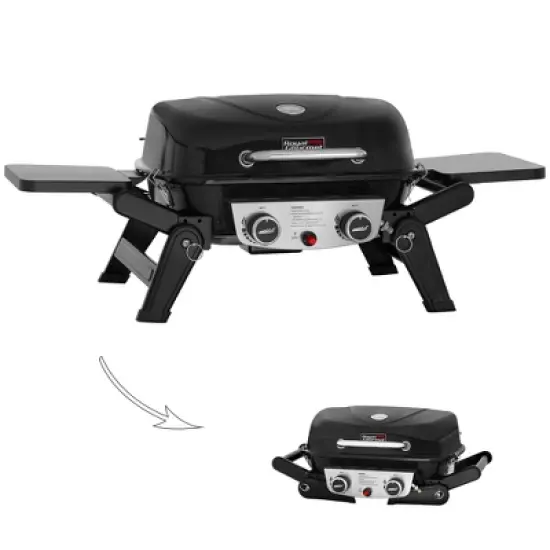 RoyalGourmet 2-Burner Portable Propane Gas Grill Tabletop Gas Grill GT2005TG Black image {3}