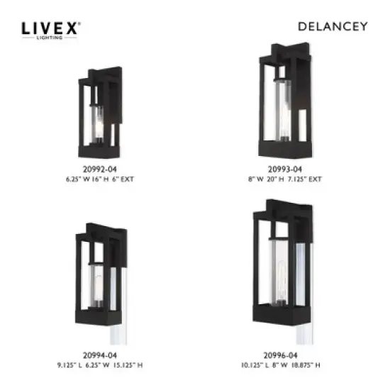 Livex Lighting Delancey 1 - Light Wall Light in  Black image {4}