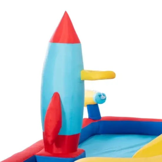 Outsunny 5-in-1 Inflatable Water Slide, Kids Castle Bounce House with Slide, Pool, Basket, Climbing Wall, Carry Bag, Repair Patches image {5}