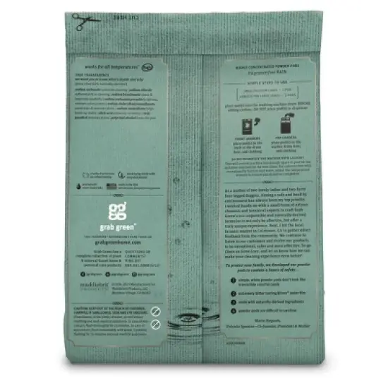 Grab Green Stoneworks Laundry Detergent Pods, Fragrance Free Rain Scent image {2}