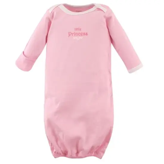 Luvable Friends Baby Girl Cotton Gowns, Tiara, 0-6 Months image {2}