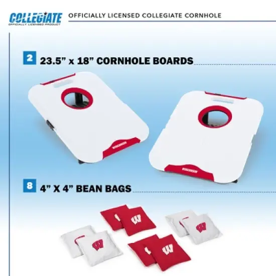 NCAA Wisconsin Badgers All-Weather Travel Cornhole Set image {1}