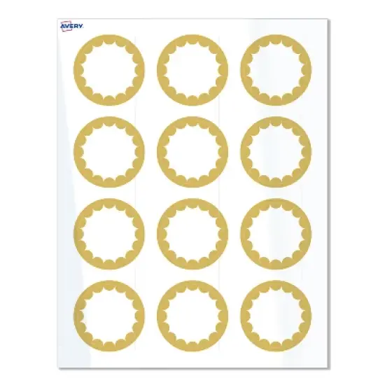 Avery&reg; Labels, 2" Diameter, Gold Dots Edge, Glossy White, 120ct image {8}