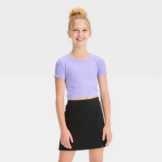 Girls' Short Sleeve Seamless Cropped T-Shirt - art class&trade; image {6}