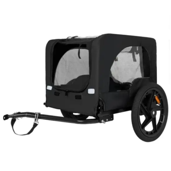 RISOKEYS 16-Inch Foldable Pet Bike Trailer - with Universal Hitch & All-Terrain Wheels, Portable for Road Trips and Daily Rides,for Small Dogs image {8}