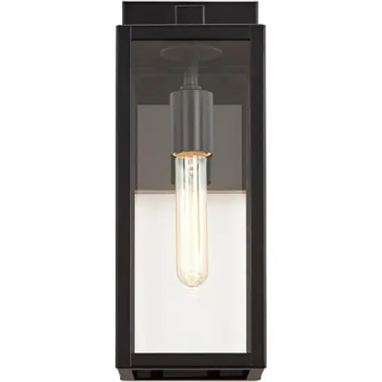 John Timberland Modern Outdoor Wall Light Fixture Mystic Black 14 1/4" Clear Glass Panel for Exterior Barn Deck House Porch Yard Patio Outside Garage image {4}