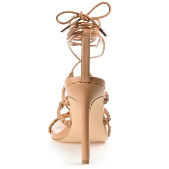 Journee Collection Womens Jamila Tru Comfort Foam Open Toe High Stiletto Pumps Mocha 11 image {2}