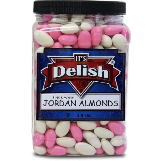 Pink and White Jordan Almonds Mix by It's Delish, 3.5 lbs Jumbo Container image {2}