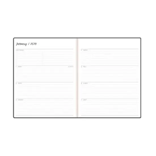 Ivory Paper Co 2024 Planner 10"x8" Weekly/Monthly Bookbound Black image {4}
