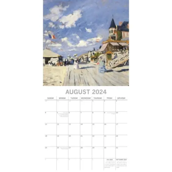 The Gifted Stationery 2024 Square Wall Calendar, Monet, 16-Month Arts & Antiques Theme with 180 Reminder Stickers (12x12 In) image {2}