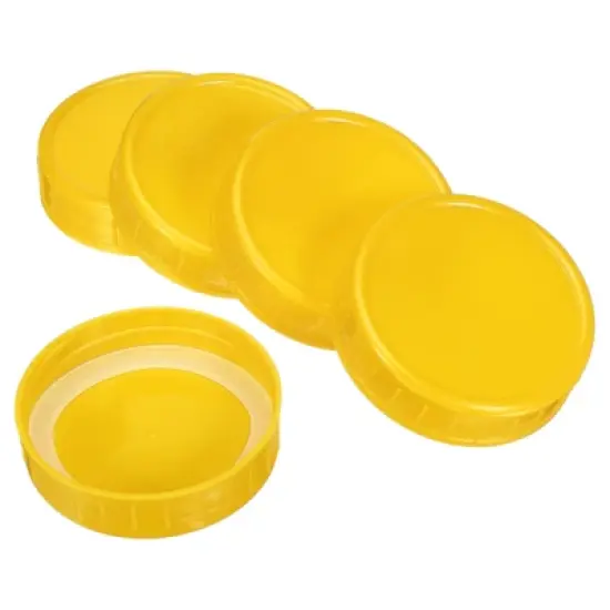 Unique Bargains Regular Mouth Plastic Mason Jar Lids with Silicone Sealing Ring 10 Pcs image {9}