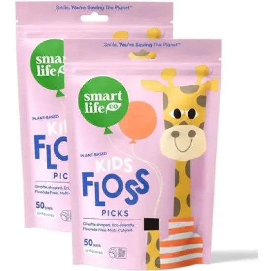 SmartLifeco KIDS Biodegradable Eco Floss Picks | Unflavored (PACK OF 2 BAGS) Smart Life Co for Children image {6}