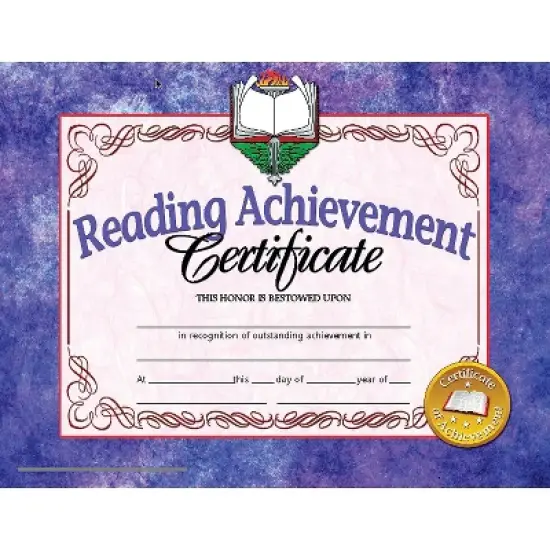 Hayes Publishing Reading Achievement Certificate 30 Per Pack 3 Packs (H-VA677-3) image {1}