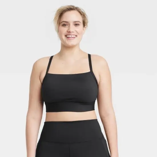 Women's Light Support Brushed Sculpt Halter Midline Sports Bra - All in Motion&trade; image {2}