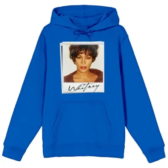 Whitney Houston Photo Art Long Sleeve Royal Blue Men's Hooded Sweatshirt image {5}