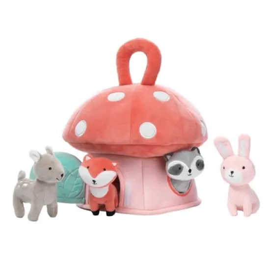 Lambs & Ivy Interactive Plush Mushroom House with Stuffed Animal Toys image {1}