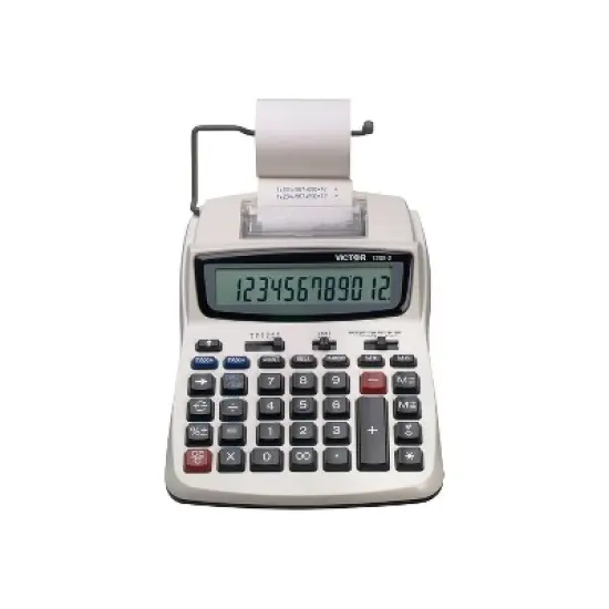 Victor 1208-2 Two-Color Compact Printing Calculator Black/Red Print 2.3 Lines/Sec 12082 image {5}