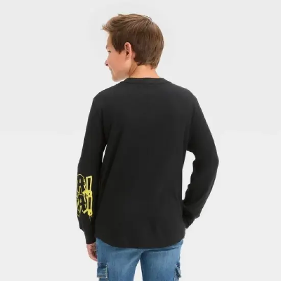 Boys' Pokemon Pikachu Long Sleeve Thermal Graphic T-Shirt - Black image {2}